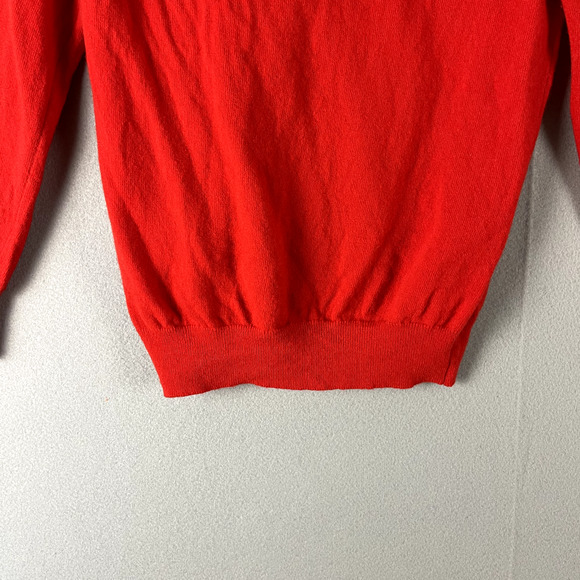 Vintage Scotland Lambswool Sweater Women Medium Red Orange Scott Charters - Picture 10 of 12